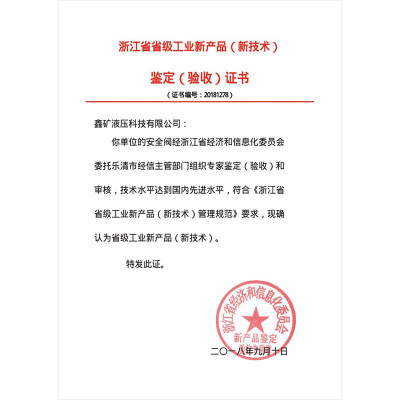 安全阀鉴定（验收）证书